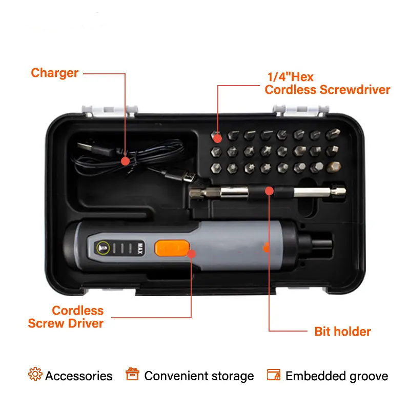 Cordless Electric Screwdriver Kit